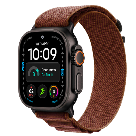 Apple Watch Ultra 4, 49 мм, Black Titanium Burgundy Alpine Loop S/M